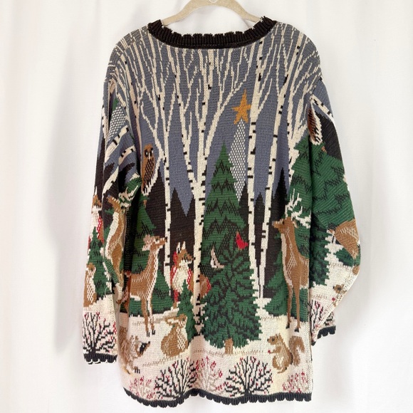 Vintage Crossings Forest Scene Women's Sweater Size Medium - Picture 7 of 10